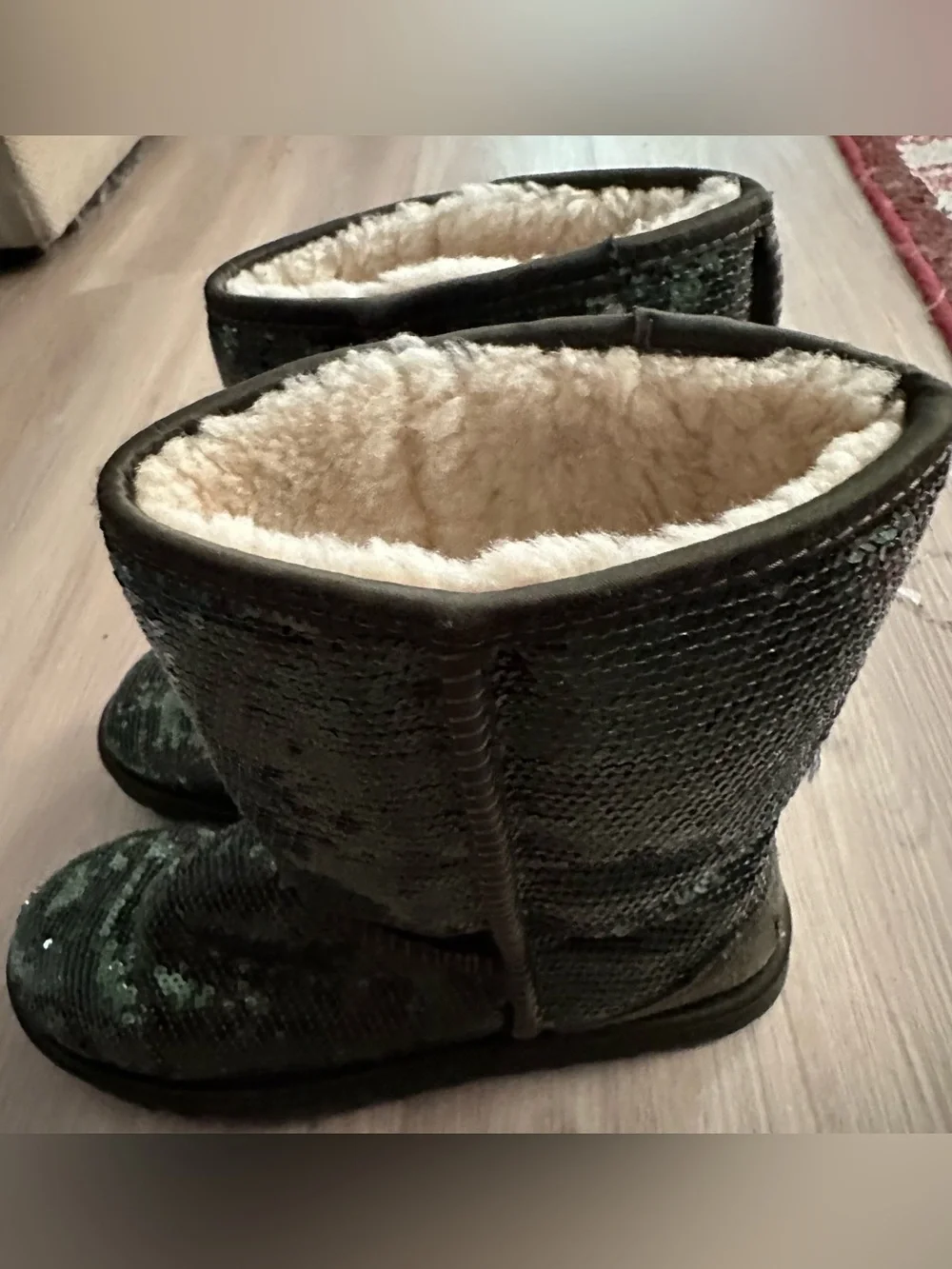 Sequined Cozy Fur-Lined Mid-Calf Boots - Green by Ugg